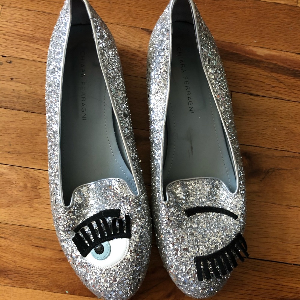 Chiara Ferragni glitter flirting ballerina shoes